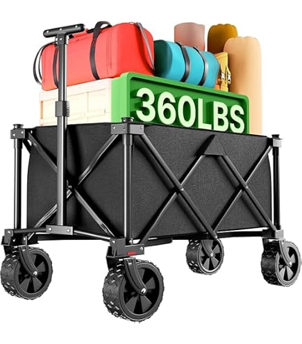 Chariot De Transport Aktive Pliable - 80kg Charge, Roues 360° Avec Freins - Plage, Camping, Jardin
