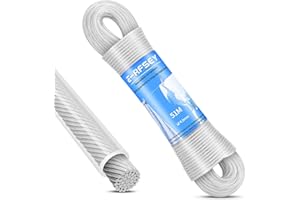 ‎E-RFSEY 51m Wäscheleine mit Stahlkern Draußen,Schwerlast Extra Starke Wäscheleinen mit Einer Tragfähigkeit von 220kg,Rostfrei und Wasserdicht Wäschelseil für Garden (4mm)