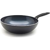 GreenPan Torino Healthy Nonstick Ceramic Wok, 28 cm/3.6 Litre, PFAS-Free, Induction Safe, Oven Safe up to 160&deg;C, Dishwasher S