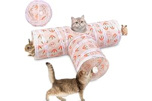 UGBO Giochi Tunnel per Gatti in Casa 3 Vie Pieghevole T Tunnel per Cani per Gatti Tubo per Gatto Gioco per Interattivo Cuccioli Conigli e Gattini Attivi Giocare