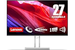 Lenovo L27i-4A Monitor 27" FHD (1920x1080), IPS, 1ms, 100Hz, Altoparlanti integrati, Low Blue Light, Bordi Ultrasottili, Regolabile, HDMI e VGA
