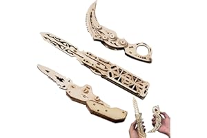 JPTXTXG 3D Wooden Puzzles for Adults Unique Wooden Military Knife Puzzle Kits - 3 Iconic Model Gifts for Game and Puzzle Fans Ages 12+, Ideal Gifts for Game Lovers