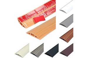 IGTOPS Osłona kabla podłogowego, elastyczna możliwość przycięcia, ochrona kabla PCW, samoprzylepna osłona kabla podłogowego, kanał kablowy, chroni kable i zapobiega potknięciom, 50 mm x 1 m, żółte słoje