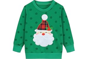 EULLA Kinder Mädchen Jungen Weihnacht Pullover Sweatshirt Weihnachtsoutfit Weihnachtspuli Christmas Xmas Rentier Weihnachtsmann Weihnachtskleidung 92 98 104 110 116 122