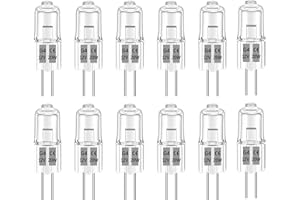 Liuyife G4 20W Halogen Light Bulbs Dimmable 12V, 2700K Warm White, 280LM, 2 Pin G4 Clear Capsule Bulb for Extractor Hood Bulb, Cabinet, Ceiling Light, 12 Pack
