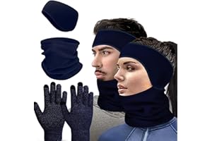 KISPATTI Fasce Per Gli Sport Scaldini Auricolari Ghette Per Collo Set, Scaldini Per Le Orecchie Cerchietti Paraorecchie Fascia Con Ghetta Da Collo Per Uomo e Donna