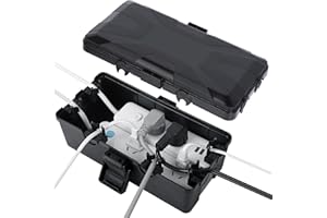 Cozary Wasserdichte Kabelbox, Abzweigdose Wasserdicht, IP54 Schutz, Stromkasten Außenbereich, Ideal zum Schutz von Verlängerungskabeln, Steckdosenleisten und Winkelsteckern(26.1x15x9.4cm)