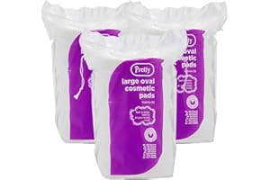 Pretty Cotton Pads 3x50 pk - Large Oval Makeup Remover Pads Ideal for Toner & Skin Cleansing - Face Cotton Pads for Cosmetic Makeup Nails Removal - Lint Free Cotton Pads Round + Cheeroo Magnet