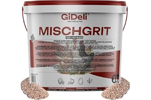 GiDeli blandgrit för kycklingar 3 kg i hink – kalcium från skalgrit och ostronskal för starka äggskal – stenmjöl med silex fö