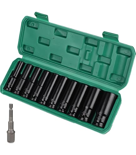 SORAKO 16 pièces Coffret Douilles Longue Douille a choc Hexagonale 1/2