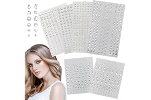 JOIYHY 910 Pezzi Strass Adesivi,6 Fogli Glitter Adesivi Strass Dimensioni Miste, Brillantini Adesivi Brillantini Make Up per Festival Fai da Te Nail Art e Viso Corpo Occhi Decorazione