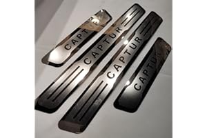 EAGLEG Car Door Sill Protector for REN-Ault CAPTUR 2014-2018 4PCS Scuff Plate Stainless Steel Stickers Accessories,Silver