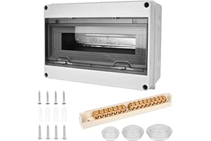 VEGENA Quadro Elettrico Esterno, Scatola Elettrica da Esterno, Quadro Elettrico Interno di Distribuzione con 1 Fila, Quadro Elettrico 15 Moduli Impermeabile IP65, Scatola Elettrica da Parete per Giardino