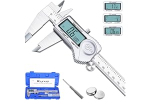 Kynup Digital Messschieber, Schieblehre Messwerkzeuge 150mm Edelstahl IP54 Spritzwasserdicht Staubdicht Schutzdesign, LCD Display für Haushalt und Industrie Messung Messlehre