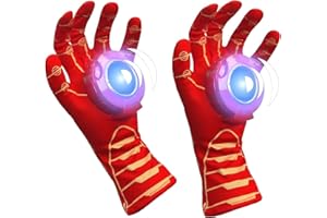 Yapartifa Superhero Costume Gloves for Kids – Light Up & Sound Effects Role Play Gloves | Iron Style Cosplay Accessories | Halloween, Christmas Dress-Up Toy Gift for Boys & Girls (Ages 3-12)​
