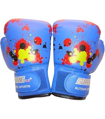 Anwangda Gants De Boxe Enfants 2-11 Ans – Motifs Dessins Animés Fun, PU Résistant, Idéal Sparring & Entraînement (Plusieurs Couleurs)