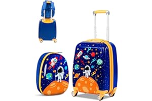 SOARS Valise Enfant, 18" Valise Cabine Enfant + 12" Sac à Dos, Transportable dans l’Avion, avec Poignée et Sangles Réglables, Matériau Sûr et Robuste, Léger de 2,7 KG, Valise Enfant Garçon 3-12 Ans