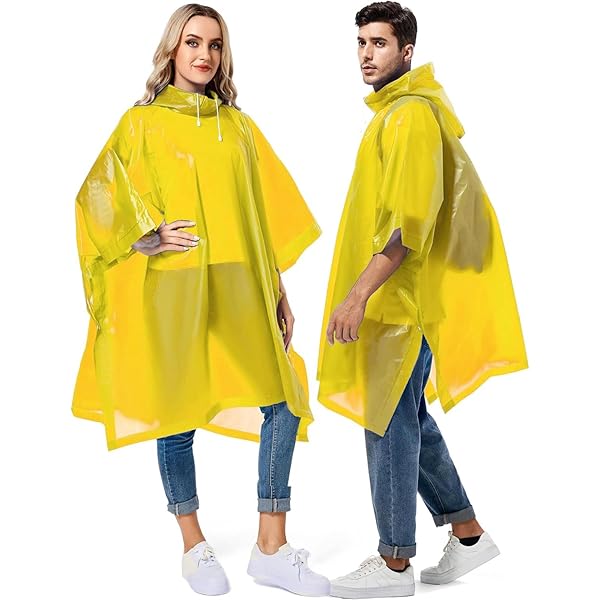 Lot De 4 Ponchos De Pluie EVA Airpler – Adultes, Réutilisables Avec Capuche – Blanc