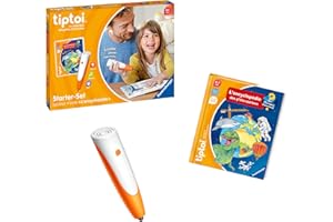 Ravensburger - tiptoi® - Starter Set - Lecteur + Livre 'L'encyclopédie des p'tits Curieux' - Jeu éducatif électronique, sans écran - Dès 4 Ans - Version française - 00176