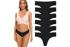 Dam osynlig tanga stringtrosa set med 6, låg midja, sömlösa stringtrosor, bekväm passform, damtrosor för arbete, fritid, sport