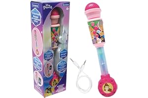 Lexibook, Principesse Disney, Microfono Luminoso per Bambini, Giocattolo Musicale, Altoparlante Integrato, Effetti Luminosi, Ingresso Aux-in, Rosa, MIC90DP