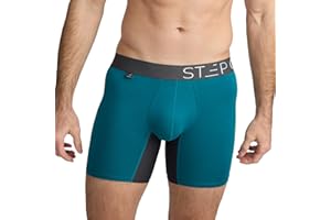STEP ONE Mens Boxers Shorts, 1 Pair, Anti Chafing Underwear for Men, Moisture-Wicking Boxer Shorts with 3D Pouch. Fabric Made from Organic Bamboo