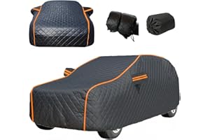 CHIHEN Imbottito Telo Copriauto Antigrandine per Jaecoo J7 Copri Auto,Telo Antigrandine per Auto Anti UV Antipolvere Impermeabile Traspirante,con Tasca Portaoggetti e Strisce Riflettenti,Nero-CT