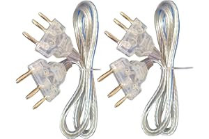 LEONARK Cordon corporel d'épée, de Sabre, de fleuret de l'escrime Cordon de Masque, Pince à Fil d'escrime - Prise à Deux Broches/Prise à Trois Broches, Fil Transparent (Set de 2)"