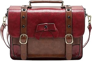 ECOSUSI Sac Bandoulière pour Femme Sac à Main Rétro Sac Porté épaule Vintage (Rouge), Rouge 1,