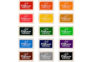 ANCWZOZ Ink Pad, 15 Colors Finger Washable Stamp Pads for Kids