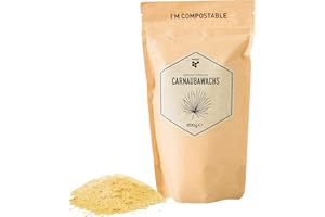 ‎BEEGUT beegut Carnaubawachs (copernicia cerifera cera), veganes Pflanzenwachs zur Herstellung von Naturkosmetik, Kerzen und Pflegeprodukten, rein & natürlich, 200g
