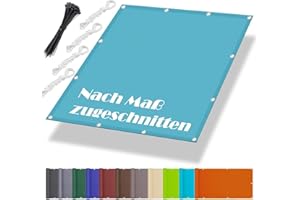 AIYAOO Rectangular Awning with Eyelets, 1.7 x 2.6 m, Shade Cloth in Many Sizes and Colours, Balcony Sun Protection Including Mounting Ropes, UV Protection, Weatherproof, for Garden, Patio, Blue