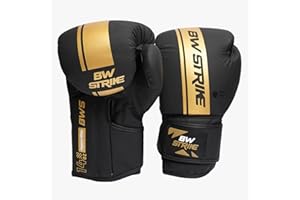 BW STRIKE Premium 3-Layer Original Latex Foam Inner Padding, Faux Leather Boxing Gloves for Men and Women – Durable twins boxing gloves, Suitable for Kickboxing, Martial Arts, Sparring, and Training.
