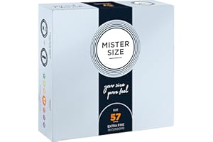 ‎MISTER SIZE MISTER SIZE Kondome – Extra Dünn & Hauchzart – Gefühlsecht & Extra Feucht – Perfekte Passform – Aus Naturkautschuk-Latex für Natürliches Gefühl & Höchste Sicherheit (36er Pack, 57mm)
