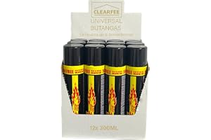 Clearfee 6 stycken universella butangaständare för påfyllning, för tändare, flamberingsbrännare, 100 % renhet, påfyllningsgas