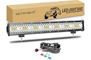SKYWORLD Barra led 4x4, 51cm 420W Barras de luz de trabajo con 12V arnés de cableado, largo alcance barras luminosas led, luz de trabajo led barra para off road camión coche ATV UTV SUV