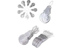 BPTRKOM 50 Pezzi Infila Ago- Infila Aghi per Cucire a Mano,Infila Ago Metallo,Infila Aghi a Mano Strumento,Classici Infila Aghi,per Macchina da Cucire,Cucire e Progetti di Artigianato(Argento)