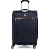 Travelpro Platinum Elite Equipaje de Cuadros Ampliable Softside, Maleta Giratoria de 8 Ruedas, Cierre TSA, Hombre y Mujer, Az