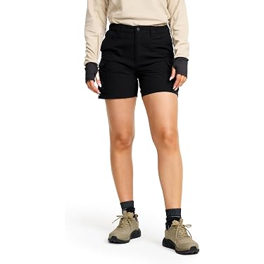 MoFiz Pantaloni Trekking Cargo Donna Cotone Estivi Pantaloni Montagna Shorts Sportivo Leggero Escursionismo con Tasche Cachi-A EU M