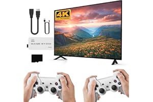 LIFETTER Retro Konsole Retro Stick Plug and Play Game Stick 4K Videospielkonsole mit 2 Bluetooth Gamepads, 10000+ Spielen, 26 Emulatoren, HDMI Ausgang, für TV, Computer, Projektor
