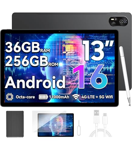Tablette Android T60Pro 13,4 Pouces 120Hz - 24 Go RAM, 256 Go ROM, Clavier Et Stylet Inclus, Garantie 5 Ans