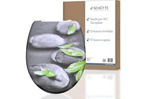 Schütte Sedile WC STONES con abbassamento automatico, coperchio WC con motivo e chiusura rapida per la pulizia, coperchio WC in Duroplast (carico massimo 150 kg)