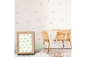 TRESXICS Pegatinas Pared Decorativas Flores del Cerezo Acuarela, 18 flores y 15 pétalos, Vinilo Adhesivo Pared Original y Duradero, Efecto de Papel Pintado Pared, Fácil Aplicación y Removible (Verde)