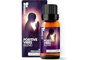 SENSELAB Mezcla de aceites esenciales Positive Vibes, extracto 100% puro con una mezcla de tres aceites esenciales, grado terapéutico, para difusor de aromaterapia y humidificador, para la ansiedad (10 ml)