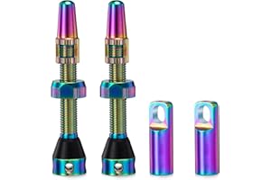 HZJD 2Piezas Válvula para Tubeless, neón, Tubeless Válvula de Aire Vástago Bicicleta(44 mm)