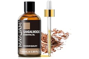 ‎MAYJAM Sandalwood Essential Oils, 100 ml, MAYJAM Sandalwood Oil, 100% Pure, Ideal for Clarity of Inspiration Aromatherapy Diffuser Fragrance Oil Massage