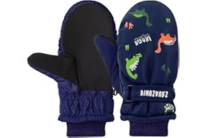 JNUYISW Guantes de Esquí para niños, Manoplas de Esquís Impermeable Guantes para Clima Frío a Prueba de Viento para Clima Frío para Esquí, Ciclismo, Actividades al Aire Libre, para niños de 2 a 10 años