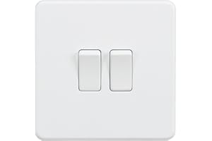 Knightsbridge SF3000MW Screwless 10A 2G 2 Way Switch-Matt White