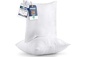 Utopia Bedding Coussins de Garnissage 65 x 65 cm (Lot de 2), Coussin à Recouvrir, Oreillers Intérieur, Rembourrage Coussins (Blanc)