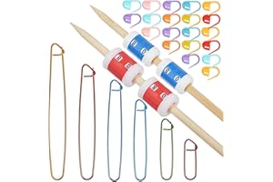 Syhood Accessoires d'Outils de Tricot Basiques, 4 Compteurs de Rang de Tailles Différentes, 20 Marqueurs de Point de Verrouillage de Crochet Tricot et 6 Support de Point de Tailles Assorties